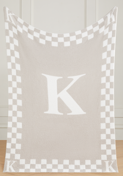 Monogram Initial Buttery Blanket