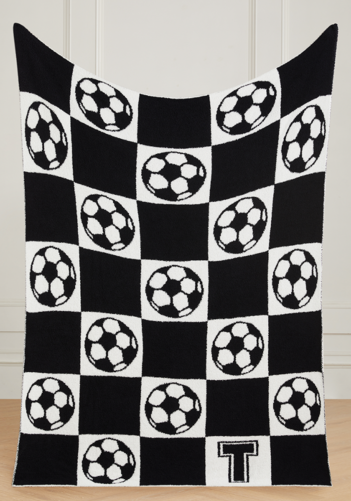 Varsity Collection: Soccer w/ Initial Buttery Blanket