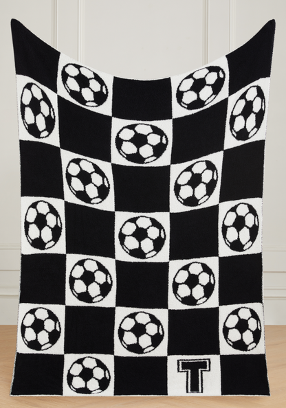 Varsity Collection: Soccer w/ Initial Buttery Blanket