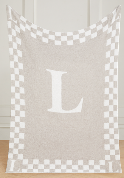 Monogram Initial Buttery Blanket