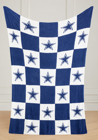 NFL Buttery Blanket- Navy Check