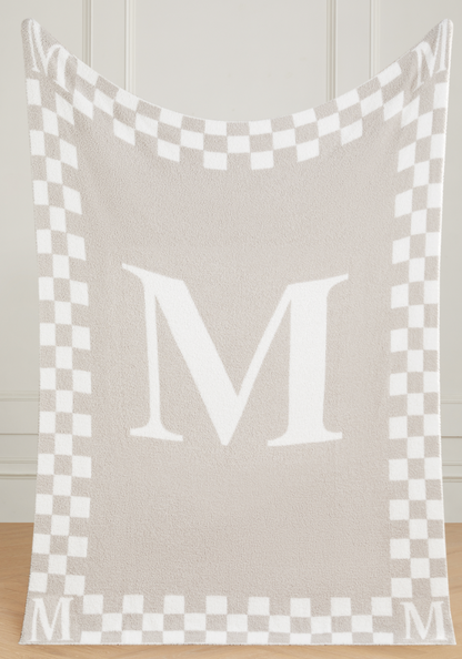 Monogram Initial Buttery Blanket