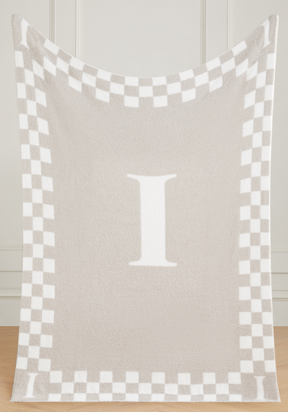 Monogram Initial Buttery Blanket