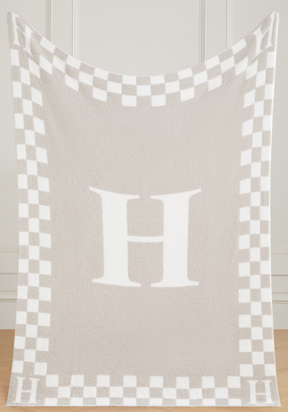 Monogram Initial Buttery Blanket