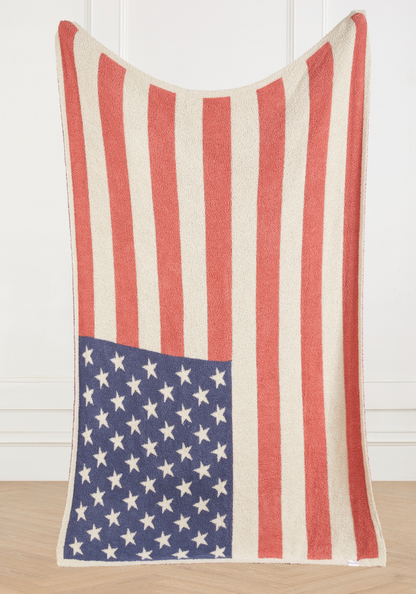 American Flag Buttery Blanket