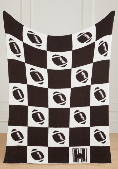 Varsity Collection: Football w/ Initial Buttery Blanket