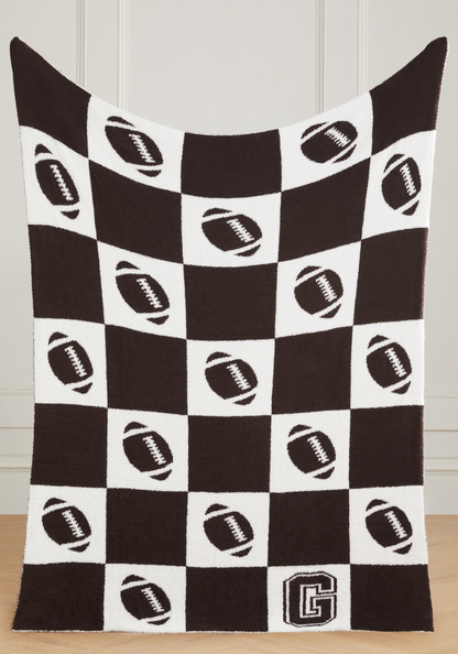 Varsity Collection: Football w/ Initial Buttery Blanket