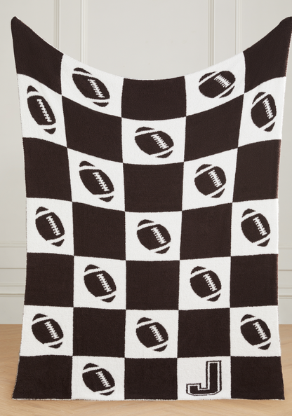 Varsity Collection: Football w/ Initial Buttery Blanket