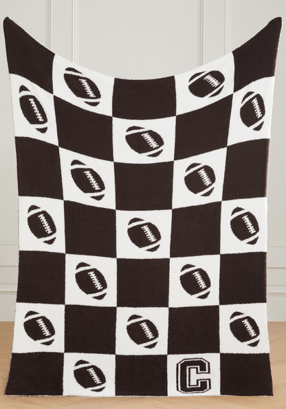 Varsity Collection: Football w/ Initial Buttery Blanket