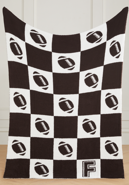 Varsity Collection: Football w/ Initial Buttery Blanket