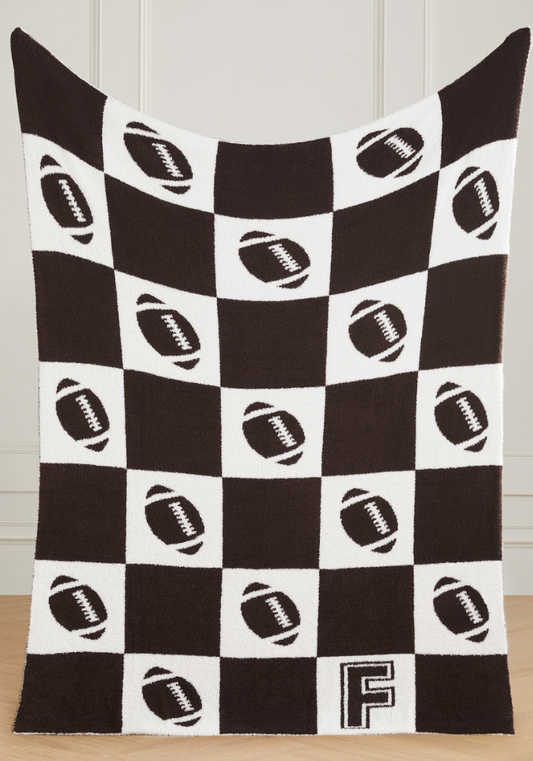 Varsity Collection: Football w/ Initial Buttery Blanket