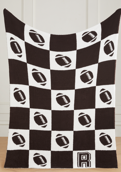 Varsity Collection: Football w/ Initial Buttery Blanket