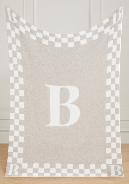 Monogram Initial Buttery Blanket