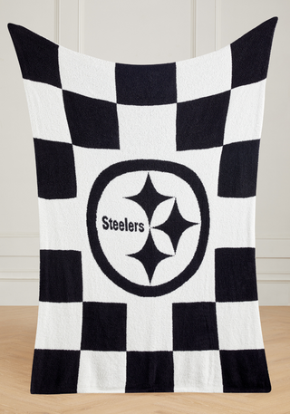 NFL Buttery Blanket- Black Check- 7 Teams Offered