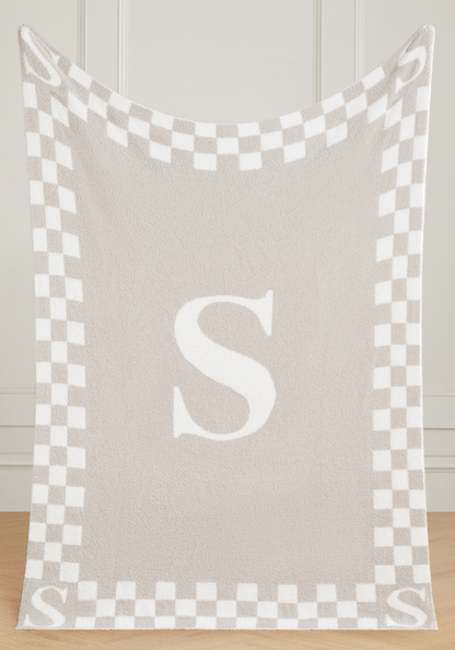Monogram Initial Buttery Blanket