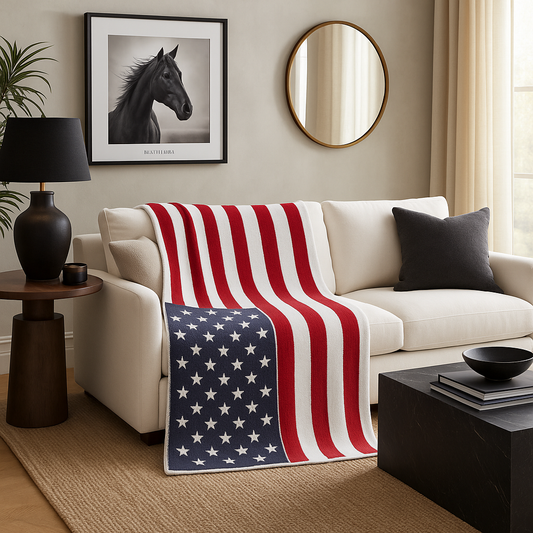 American Flag Buttery Blanket