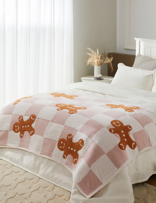 TSC x Madi Nelson: Gingerbread Checkered Buttery Blanket- Pre-Order 11-30 or sooner