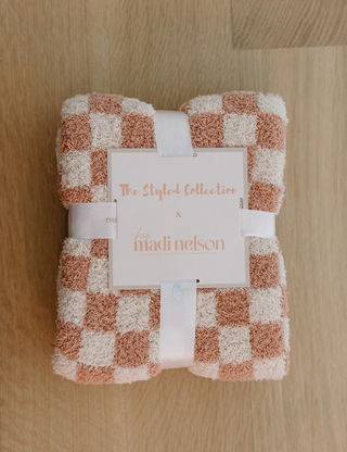 Pre Order 3-16- TSC x Madi Nelson: Children's Mini Checkered Buttery Blankets