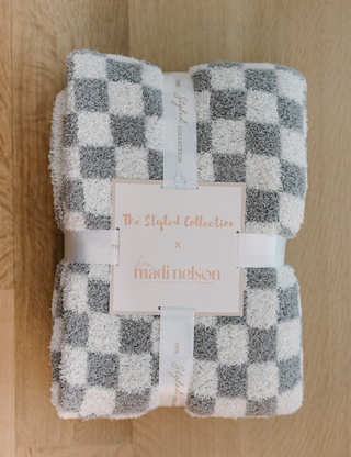 Pre Order 3-16- TSC x Madi Nelson: Children's Mini Checkered Buttery Blankets
