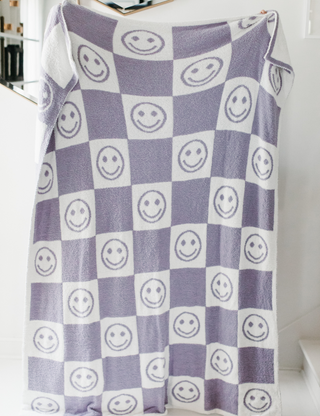 TSC x Tia Booth: Checkered Smiley Buttery Blanket