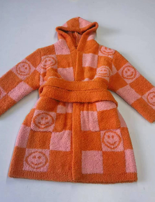 TSC x Tia Booth: Checkered Smiley Children's Robe- Pre-Order 9-30
