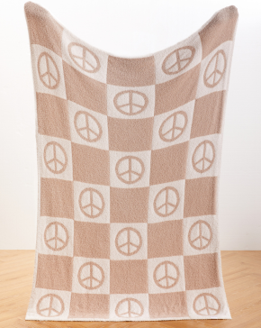 Peace Checkered Buttery Blanket- Pre Order 12-05
