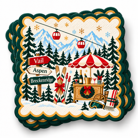 Alpine Christmas cocktail-napkins product mockup