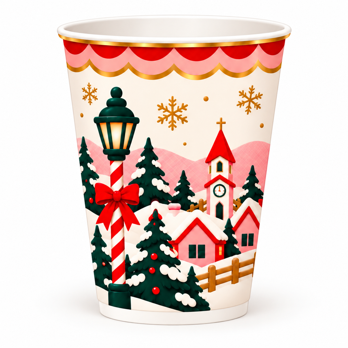 Candy Cane Lane Paper Cups product mockup