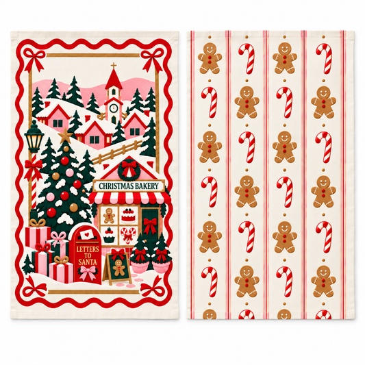 Candy Cane Lane Tea Towel product mockup