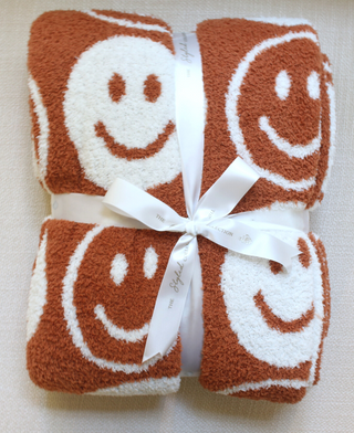Two-Tone Smiley Buttery Blanket