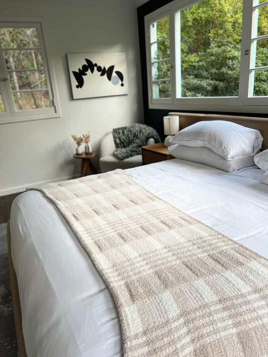 Windowpane Plaid Buttery Blanket