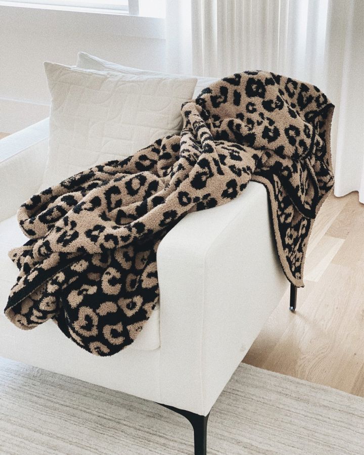 Gray leopard throw online blanket